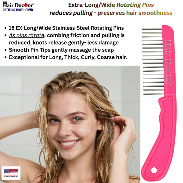 Hair Doctor X-Long Wide Comb with Rotating Pins – Reduces  display picture 2