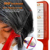 Handle Comb with Wide-Spaced Rotating Pins Detangles Hair with Less Damage Hair Doctor Products