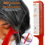 Handle Comb with Wide-Spaced Rotating Pins Detangles Hair with Less Damage Hair Doctor Products