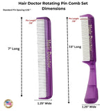 2-Piece Comb Set with Rotating Pins Detangles Hair with less Breakage Hair Doctor Products
