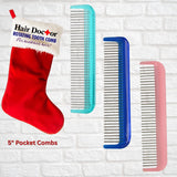 Pocket Comb with Stainless-Steel Rotating Pins Reduces Hair Damage Hair Doctor Products