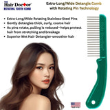Hair Doctor X-Long Wide Comb with Rotating Pins – Reduces Damage Hair Doctor Products