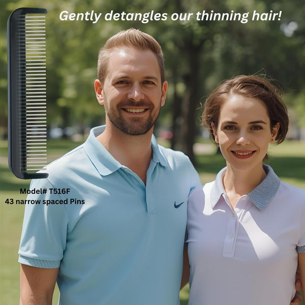 Pocket Comb with Narrow-Spaced rotating Pins Reduces Hair Damage Hair Doctor Products