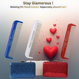 Pocket Comb with Stainless-Steel Rotating Pins Reduces Hair Damage Hair Doctor Products