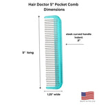 Pocket Comb with Stainless-Steel Rotating Pins Reduces Hair Damage Hair Doctor Products