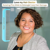 Pocket Comb with Stainless-Steel Rotating Pins Reduces Hair Damage Hair Doctor Products