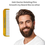 Hair Doctor Beard & Mustache Comb with Smooth Rotating Pins Hair Doctor Products