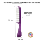 Hair Doctor Wide-Spaced Rotating Comb Detangles Hair with Less Damage Hair Doctor Products