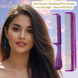 2-Piece Comb Set with Rotating Pins Detangles Hair with less Breakage Hair Doctor Products
