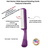 Hair Doctor Wide-Spaced Rotating Comb Detangles Hair with Less Damage Hair Doctor Products