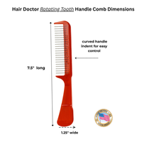 Handle Comb with Wide-Spaced Rotating Pins Detangles Hair with Less Damage Hair Doctor Products