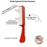 Handle Comb with Wide-Spaced Rotating Pins Detangles Hair with Less Damage Hair Doctor Products