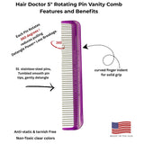 Vanity Comb with Rotating Pins Reduces Hair Damage Hair Doctor Products
