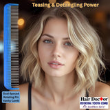 Dual-Spaced Vanity Comb with Rotating Teeth Reduces Hair Damage Hair Doctor Products
