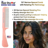Hair Doctor Comb – Narrow-Spaced Rotating Pins, Less Hair Damage Hair Doctor Products