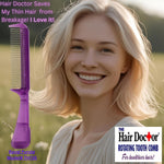 Handle Comb with Narrow Spaced Rotating Pins Reduces Hair Damage. Hair Doctor Products