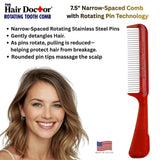 Hair Doctor Comb – Narrow-Spaced Rotating Pins, Less Hair Damage Hair Doctor Products