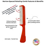 Hair Doctor Comb – Narrow-Spaced Rotating Pins, Less Hair Damage Hair Doctor Products