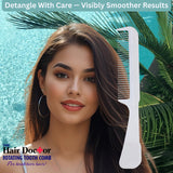 Handle Comb with Narrow Spaced Rotating Pins Reduces Hair Damage. Hair Doctor Products