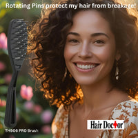 PRO Detangle Brush with Rotating Pins reduces hair damage Hair Doctor Products