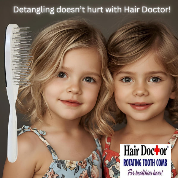 Hair Brush with Rotating Pins Detangles with Less Hair Damage Hair Doctor Products