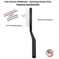 PRO Brush with Plastic Rotating Pins Reduces Hair Damage Hair Doctor Products