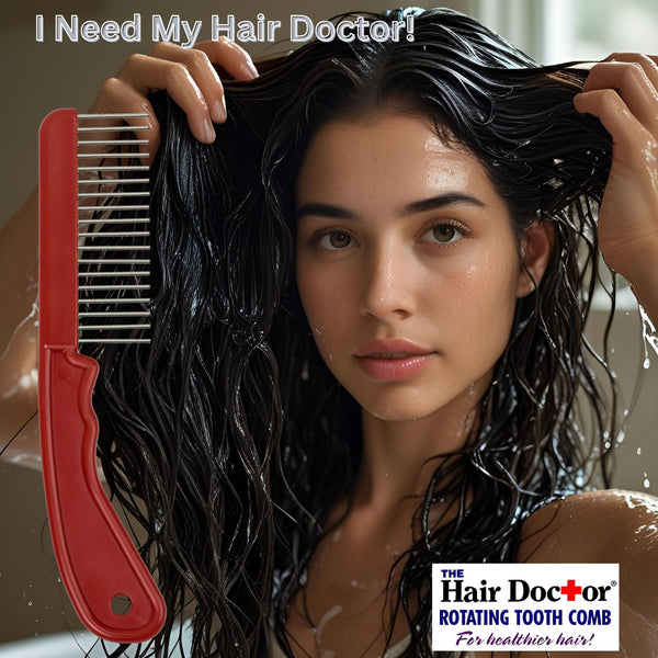 Extra-Long Wide Tooth Comb Detangles Wet Hair with Less Damage Hair Doctor Products