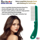 Hair Doctor X-Long Wide Comb with Rotating Pins – Reduces Damage Hair Doctor Products