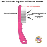 Hair Doctor X-Long Wide Comb with Rotating Pins – Reduces Damage Hair Doctor Products
