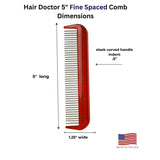 Pocket Comb with Narrow-Spaced rotating Pins Reduces Hair Damage Hair Doctor Products