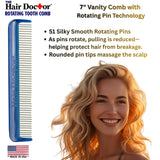 Vanity Comb with Rotating Pins Reduces Hair Damage Hair Doctor Products
