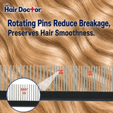 Hair Doctor Extra-Long Dual-Spaced Rotating Pin Comb for Thick, Curly Hair – Less Pulling, Less Breakage, Smoother Hair Hair Doctor Products